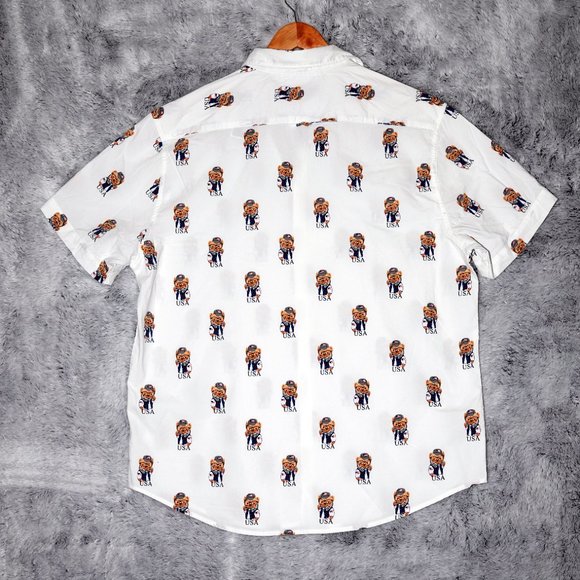 Denim & Flower Men's Button Up Shirt Short Sleeve Ricky Singh White Size XL - Picture 11 of 13